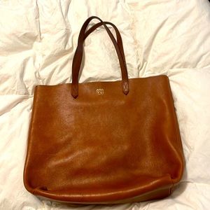 Madewell camel color leather tote